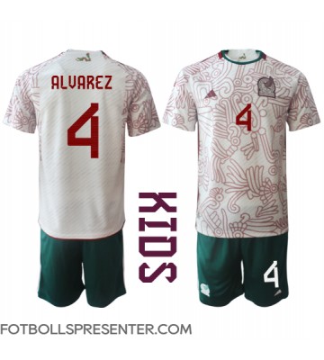 Mexiko Edson Alvarez #4 Bortatröja Barn VM 2022 Kortärmad (+ korta byxor)